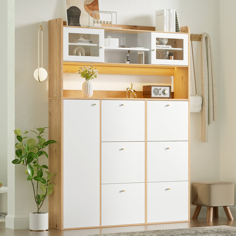 24 Pair Shoe Storage Cabinet, White