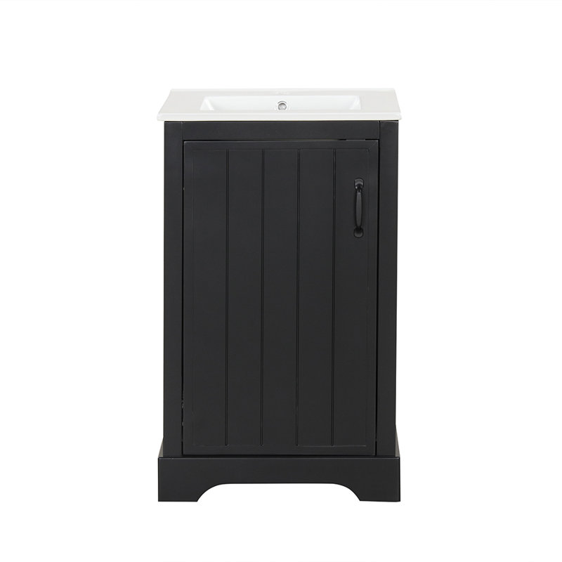 Armoire de salle de bain avec lavabo et porte à fermeture douce