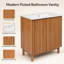 Meuble-lavabo autoportant de 76 cm de largeur avec panneaux rainurés et dessus en céramique