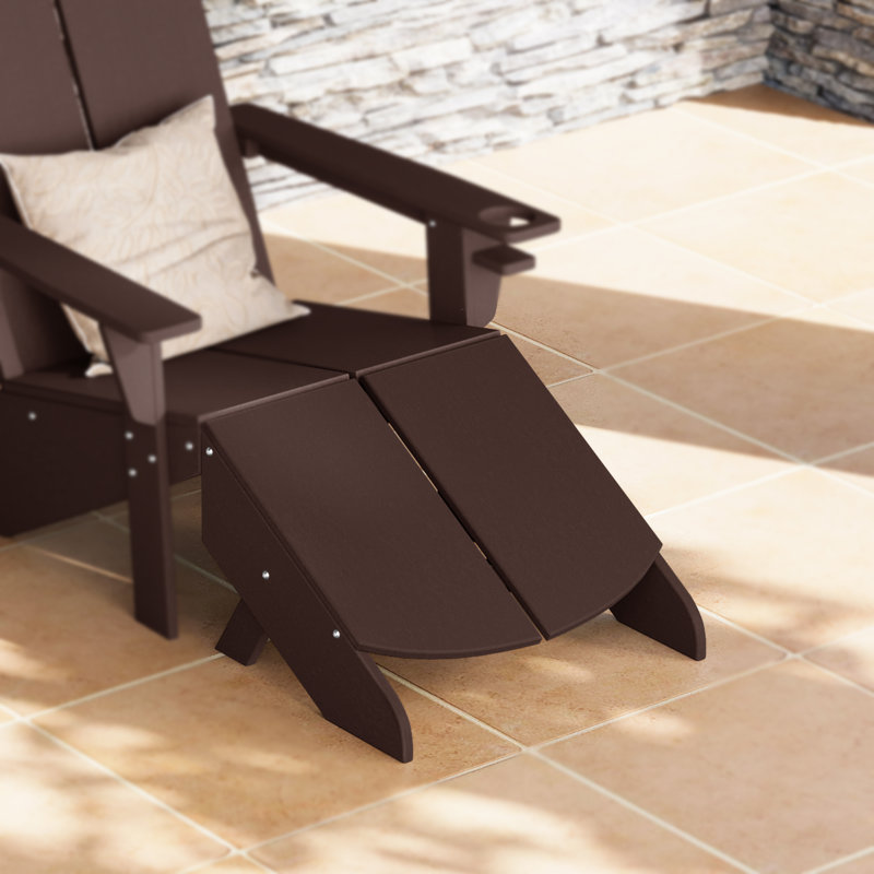 Repose-pieds moderne en poly, Marron foncé