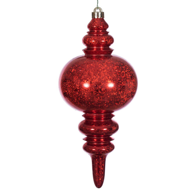 Vickerman 13" Mercury Finial., Red