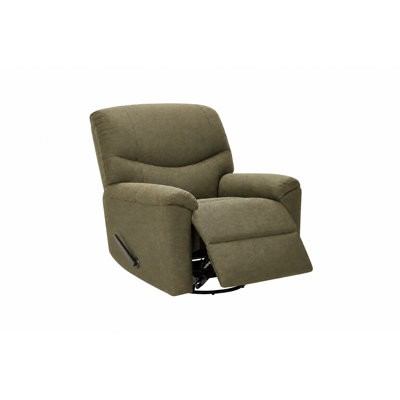 Fauteuil inclinable pivotant à bascule avec plateau amovible, inclinable manuel en lin chenille olive et pivotant à 360 ° pour le salon et la salle de lecture, olive