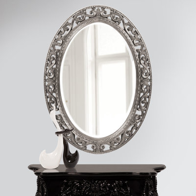 Hillpoint Traditional Ornate Oval Beveled Accent Mirror