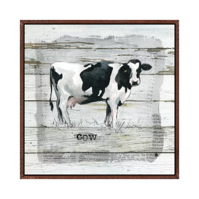 Farmhouse Collage Cow by Carol Robinson - Print on Canvas