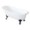 Kingston Brass Aqua Eden 61-Inch Cast Iron Oval Single Slipper Clawfoot Tub (7-Inch Faucet Drillings)