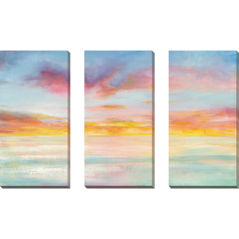 "Pastel Sky", ensemble de 3 impressions sur toile