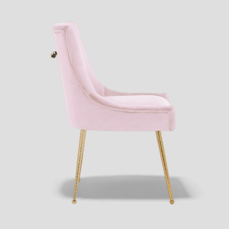 Chaise en velours Sheny, Velours rose