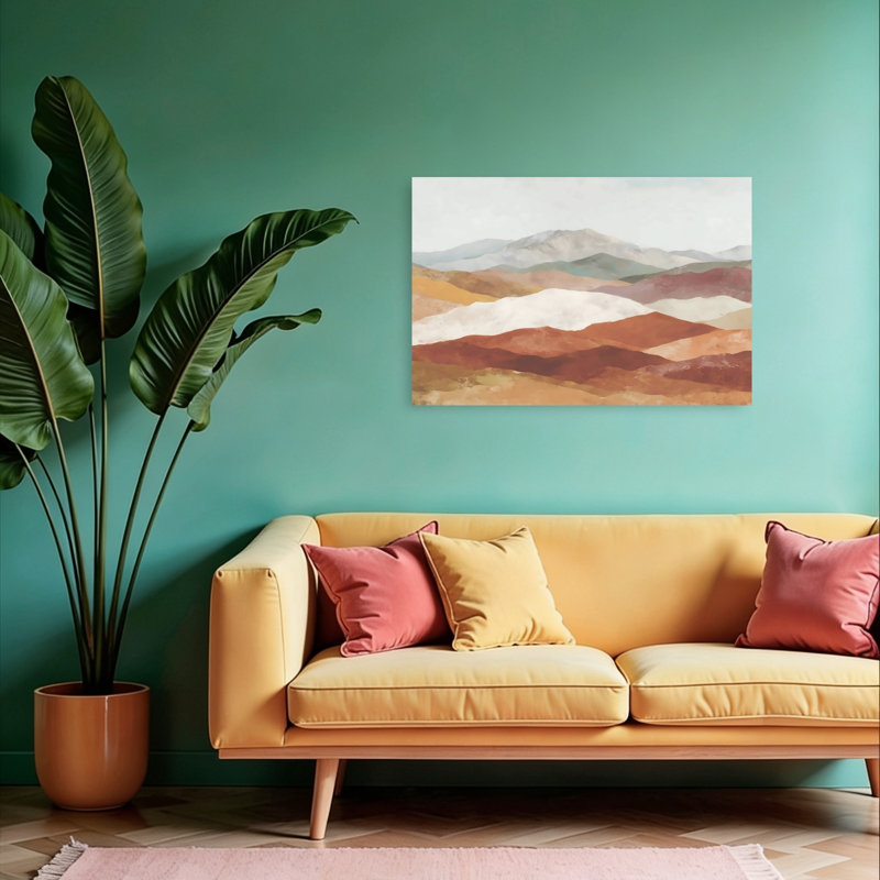 «Desert Layers I», art mural abstrait contemporain, 24" H x 36" W