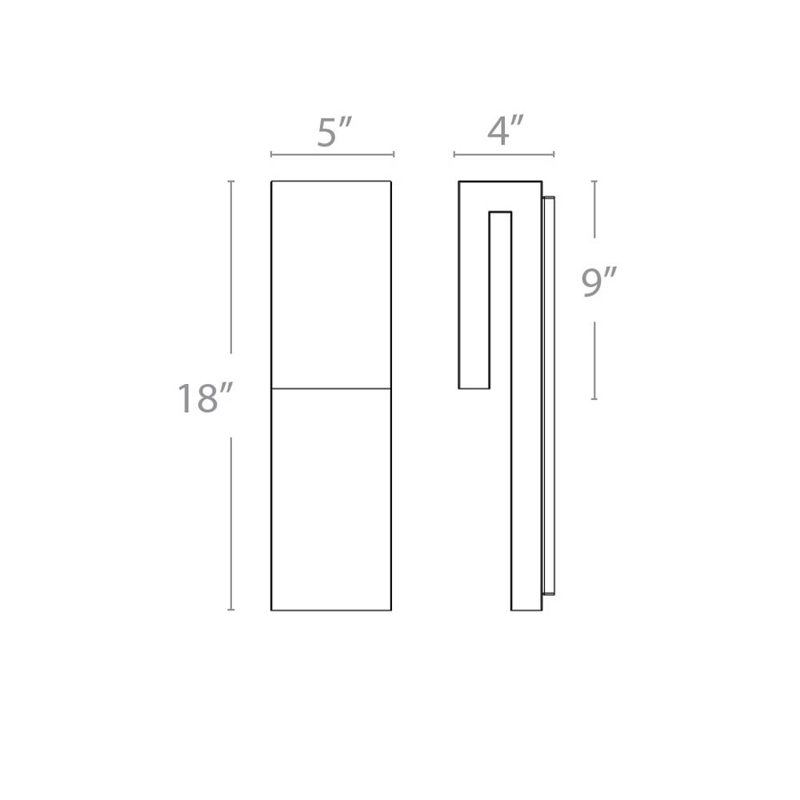 Double Down LED Outdoor Sconce, Black