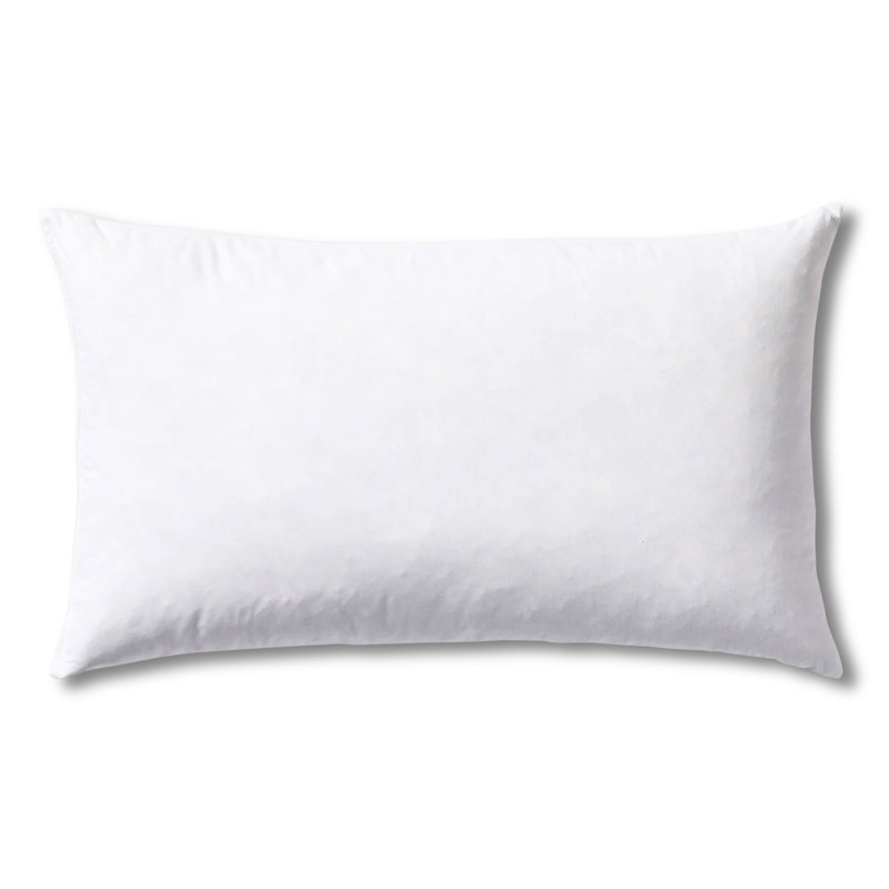 PILLOWPIA Cotton Reversible Hypoallergenic Pillow Insert - Fits 12''x20'' Pillow Cover, Rectangular, 12" H x 20" W