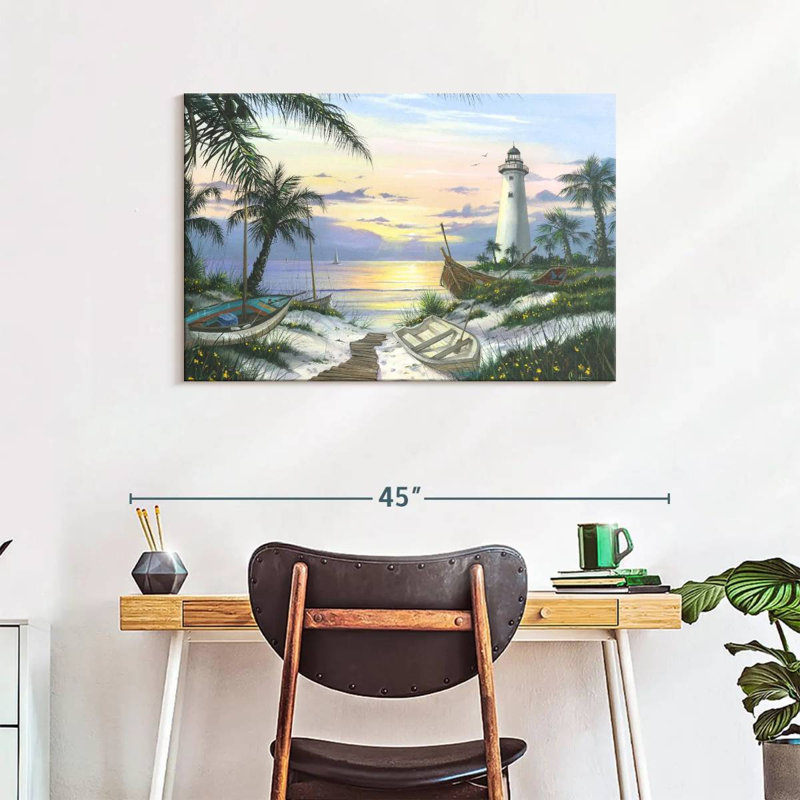Gillard Lighthouse Landing Final, 24" H x 36" W