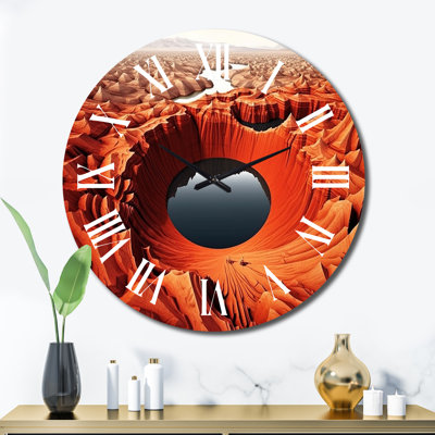 Horloge murale Mysterious Futuristic Desert Lake