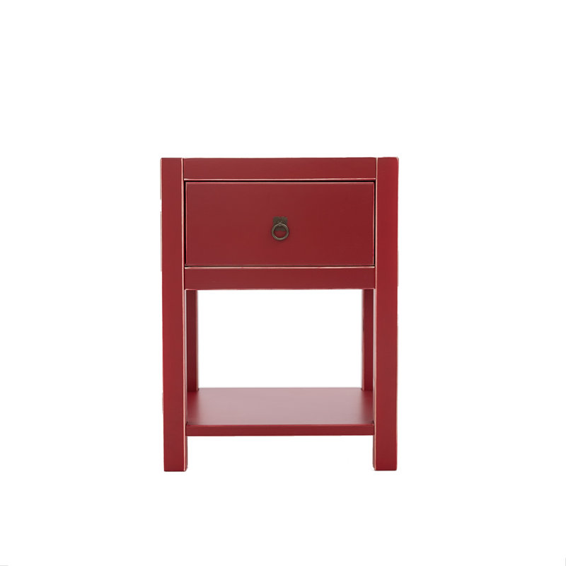 Chavez 41 cm W Bedside Table, Red