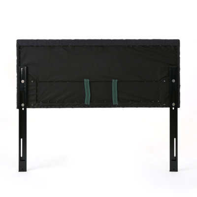 Tufted Upholstered Queen Size Bed Headboard In Modern Button Design, Adjustable Solid Wood Head Board, Solid Wood Head Board With Durable Metal Legs In Bedroom