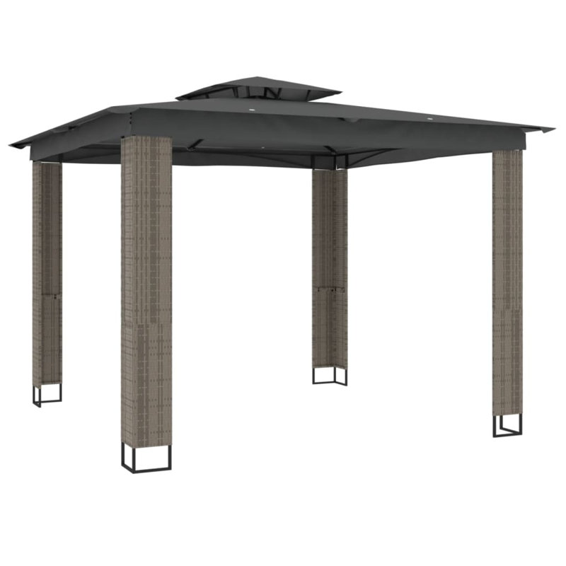 3m x 3m Powder Coated Steel Gazebo, Anthracite