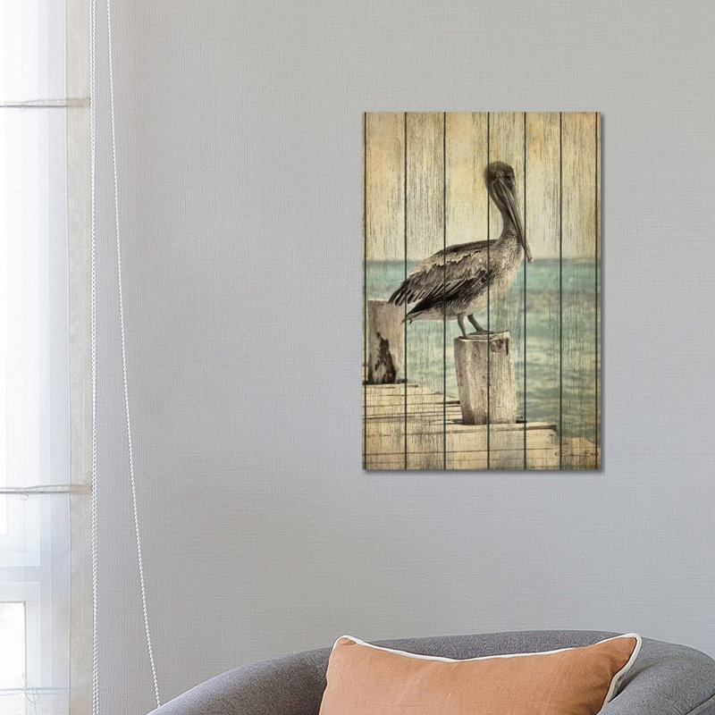 Vintage Pelican I 1 Piece Wrapped Canvas Wall Art, 66.04 cm H x 45.72 cm W x 3.175 cm D
