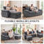 Canapé modulaire en chenille de 73 pouces – Causeuse avec accoudoirs rembourrés-1163974914-1163974915