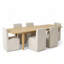 Ensemble de salle à manger extensible en placage de bois véritable de 72 à 104 pouces avec chaises rembourrées-133696305-133696306