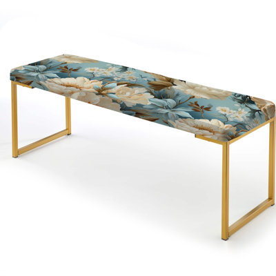 Upholstered Gold Bench