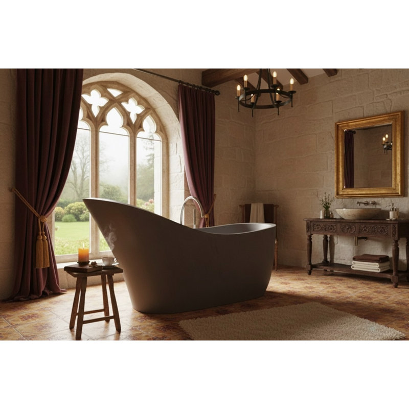 67.3'' L Soaking Bathtub, Gray
