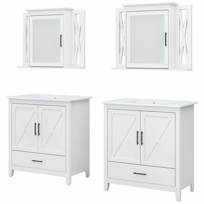 Edion Double Bathroom Vanity with Ceramic Top