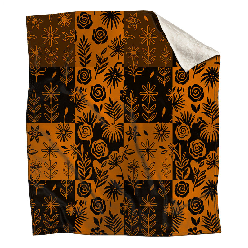 Couvertures à motif floral et botanique, L 60 po x H 80 po