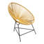 Ensemble de 2 chaises d'appoint en corde orange avec structure en fer noir Sativa-51328960