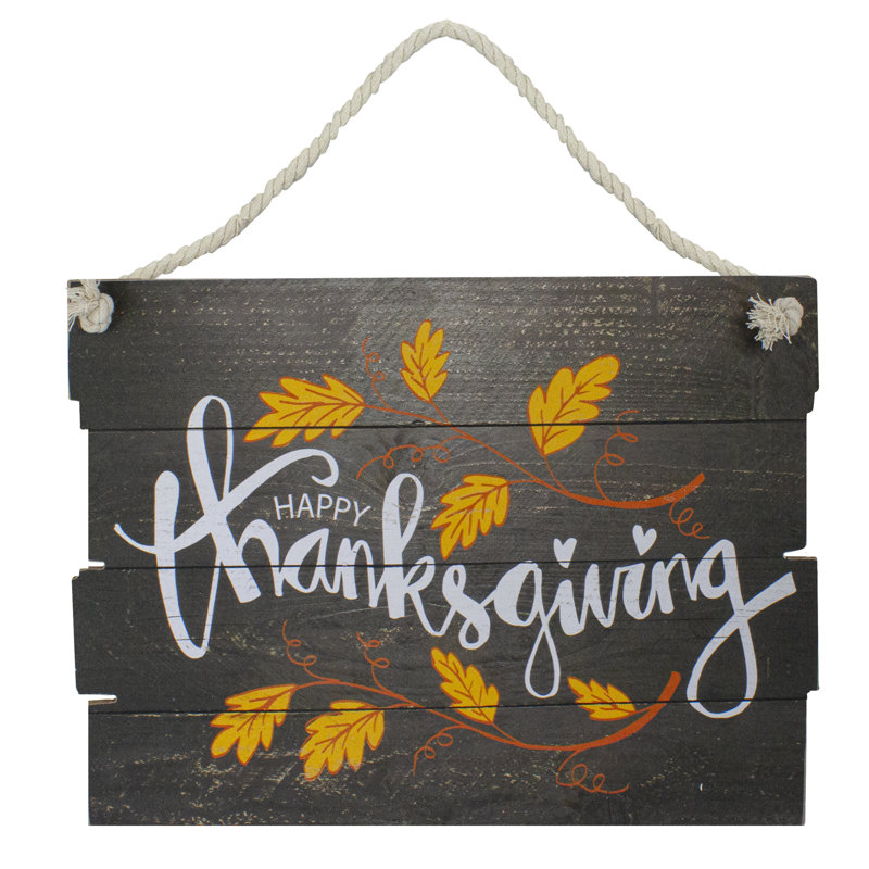 Plaque murale 15 "Happy Thanksgiving" en bois