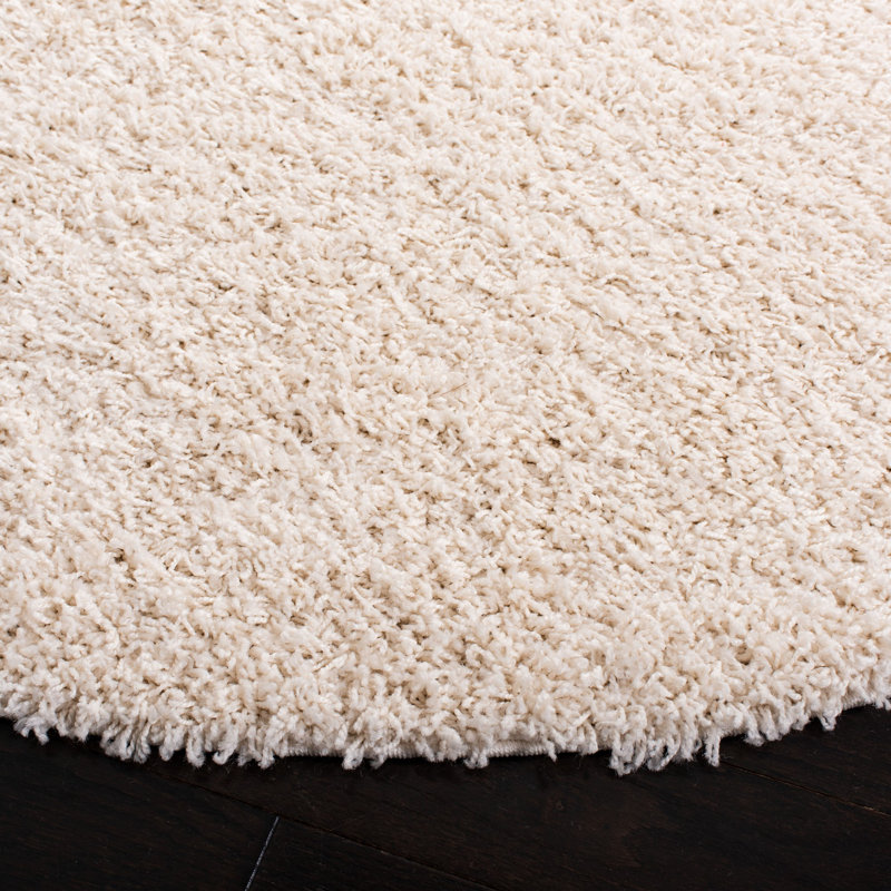 Aucoin Sga-Athens Shag Performance Solid Color Rug, Round 6'7"