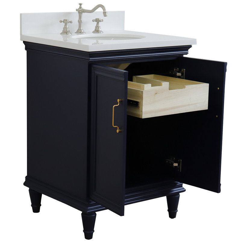 Ensemble de meuble-lavabo simple 25 po Gurrola, Bleu