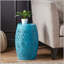 Table d'appoint en métal Ruby Lace Cut - forme de tonneau, bleu, sans assemblage-129458296