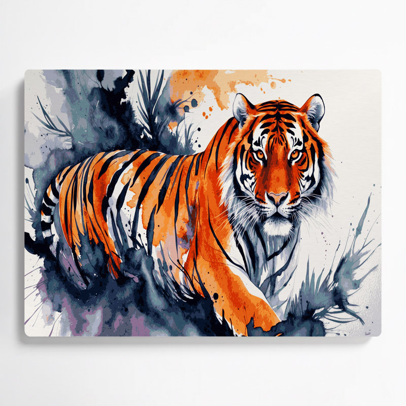 «Big Cats», tigre royal du Bengale, art mural en métal beige
