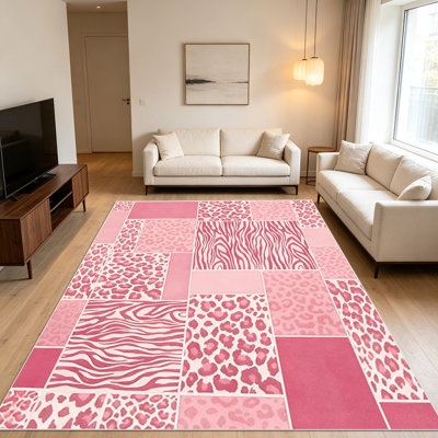 1PC Animal - Print Patchwork area rugs for Living Room, Soft and Comfortable, Suitable for all seasons, easy - to - maintain, machine washable Indoor floor mat, Under Table Farmhouse suitable for Bedroom, Dining Room, Office, Balcony, Patio, Home