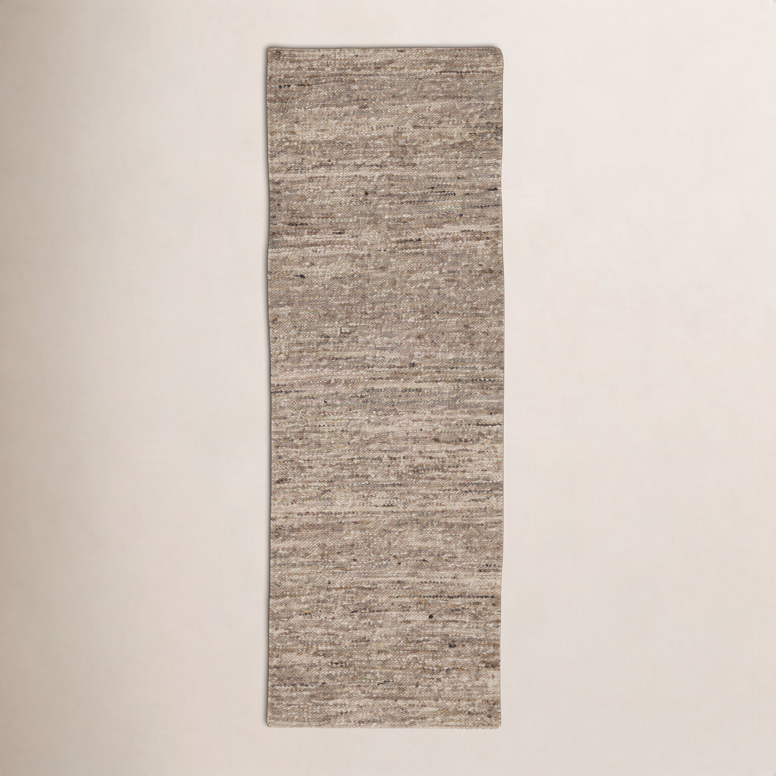 Flatweave Wool Rug, Beige, Runner 2'6" x 8'
