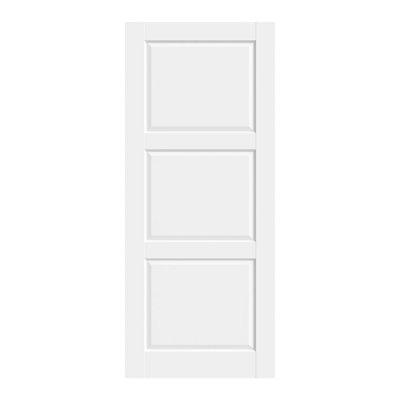 Panneau de porte intérieur 28 po x 80 po à 3 panneaux en bois apprêté, panneau classique