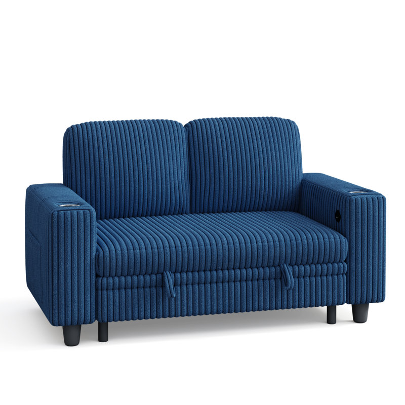 Causeuse avec rangement 56 po Sherry, Gris Milo