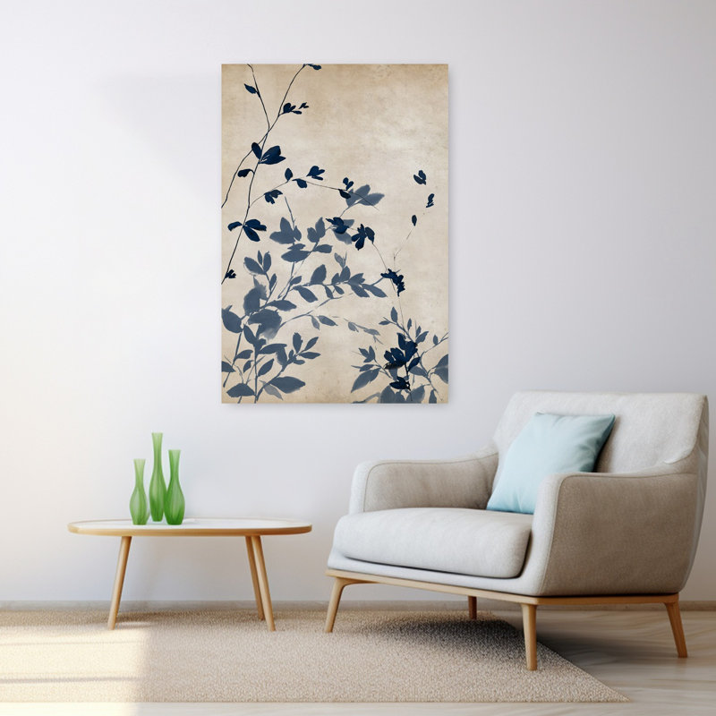 Indigo Leaves Touch II, H 48 po x l 32 po