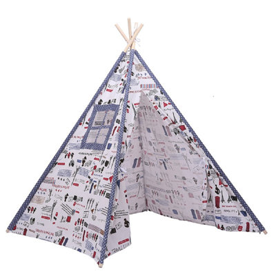 Tente de jeu triangulaire en tissu avec sac de transport