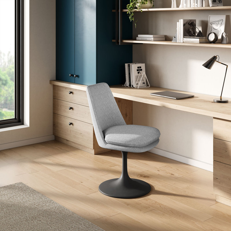 Lippa Upholstered Swivel Dining Chair, Fabric Light Gray, 30 cm H x 20 cm W
