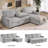 Finkle 89 Inch Upholstery Sleeper Sectional Sofa with Storage Chaise, Sleeper Sofa Bed with USB Port, 2 Cup Holders on Back Cushions-457822338