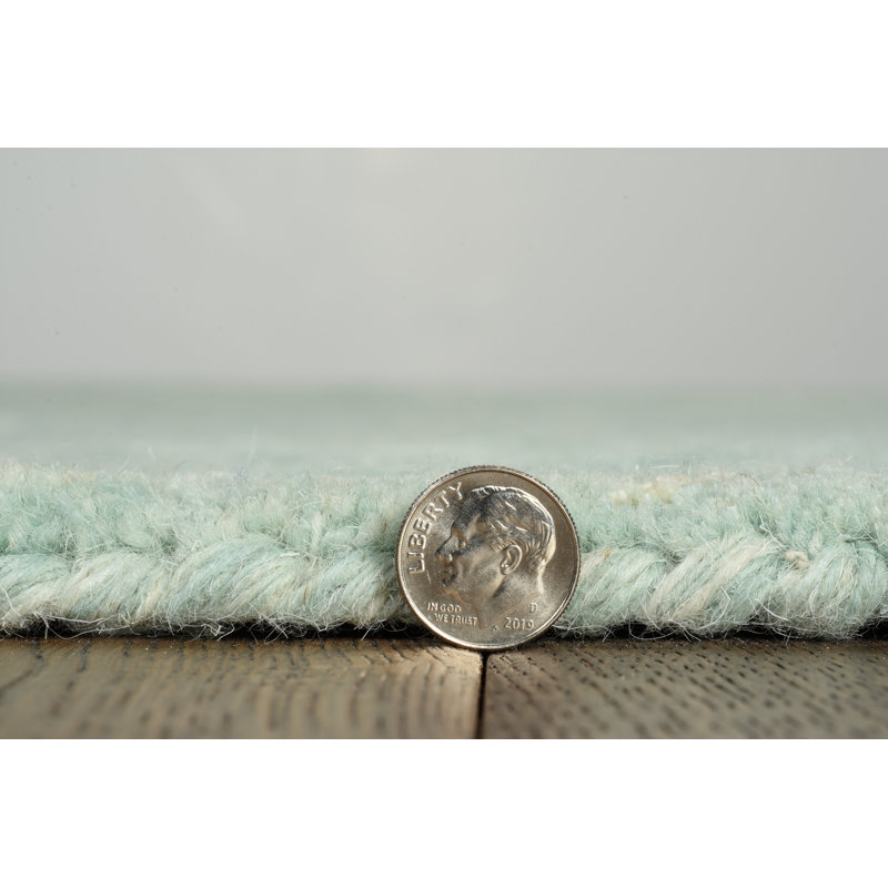 Serenity Handmade Hooked Blue Area Rug, Rectangle 8'6" x 11'6"