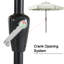 Parasol de marché festonné Holmquist avec inclinaison et levage à manivelle-303353553-400481526