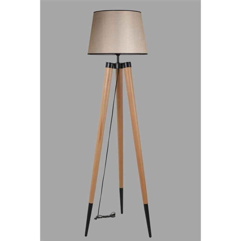 Lampe trépied 65 "Claytor, Beige