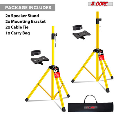 5 Core Speaker Stand 2Pc Adjustable 31 to 36" PA DJ Tripod Stands Heavy Duty w 35mm Pole 132Lb w Bag