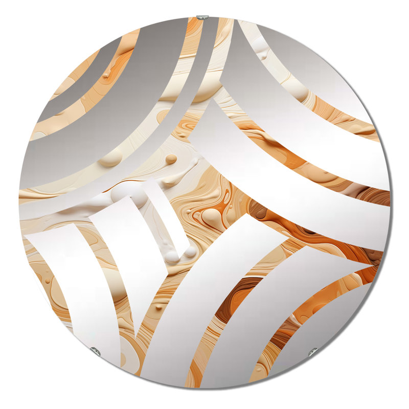 Princetown - Miroir décoratif à vague centrale, 23,6 po x 23,6 po