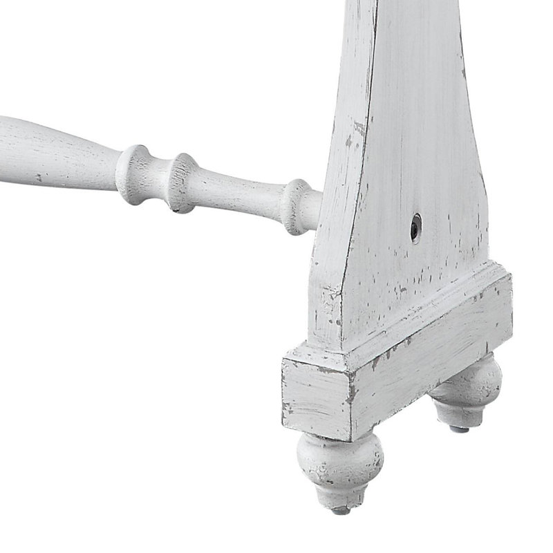 Console 2 tiroirs blanc antique