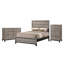 Ensemble de chambre à coucher 3 pièces Sutter taupe clair avec lit à panneaux, commode à 6 tiroirs et miroir-968103360