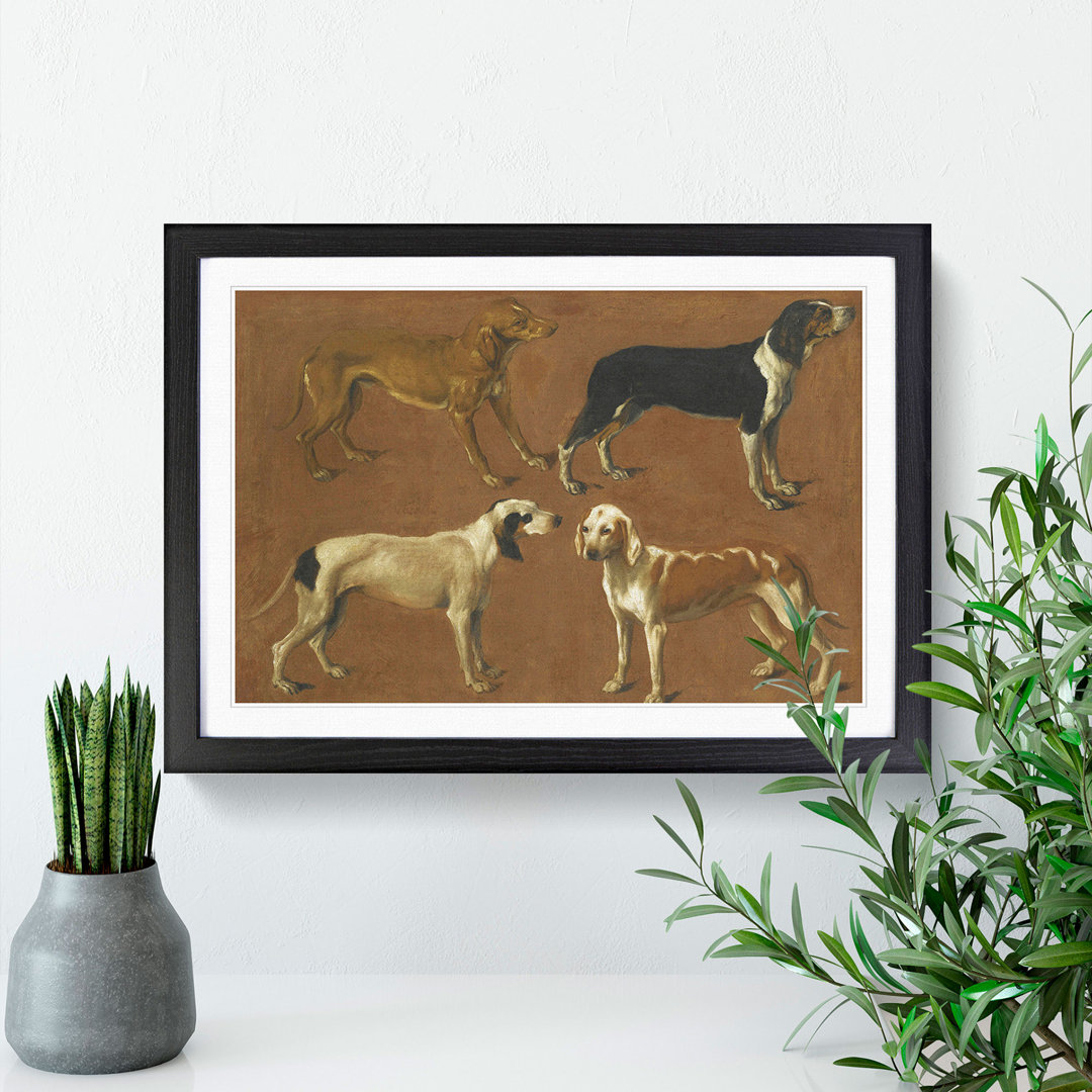 Hounds by Jacques-Laurent Agasse - Picture Frame Painting