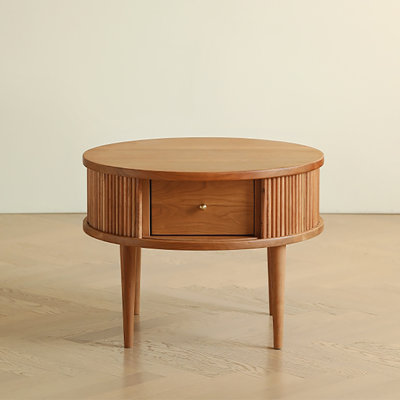 Cherry wood round coffee table