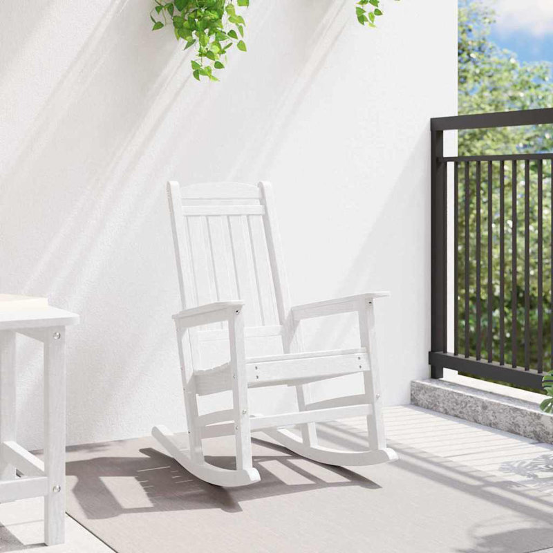 Garden Rocking Chair HDPE Furniture Outdoor Terrace Seating Patio, White
